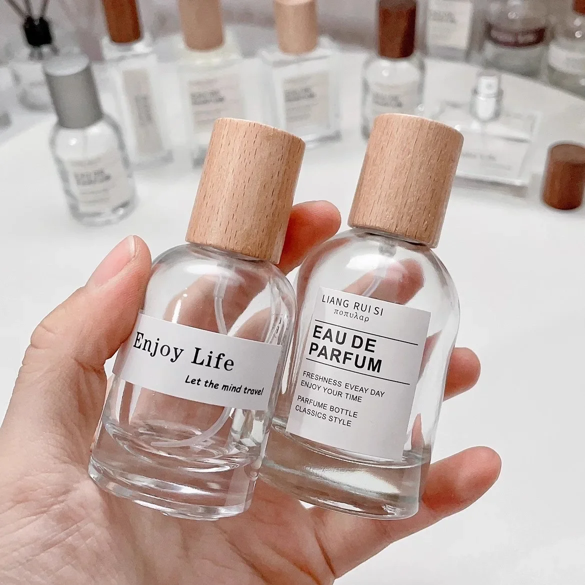 Perfume Imperium Fragrance World - 30/50ML 유리 향수병 스프레이 병 나무