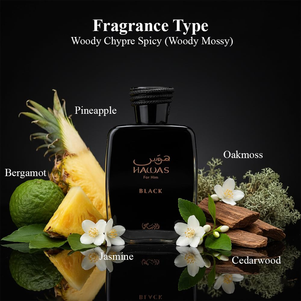 라사시 하와스 블랙 남성용 - 3.38oz 오 드 퍼퓸 - Fragrance Perfume For Man 리뷰 및 가격
